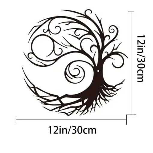 Whimsical Tree of Life - Black Metal Decor - Image 2