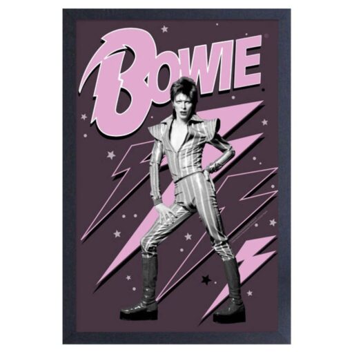 David Bowie Pink Lightning 11x17 Framed Print