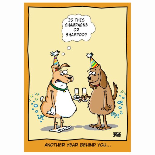 Dog Bubbles Funny Birthday Card