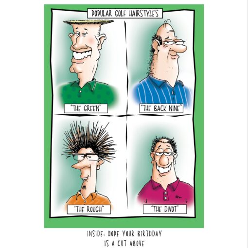 Golf Hairstyles Funny Birthday Card