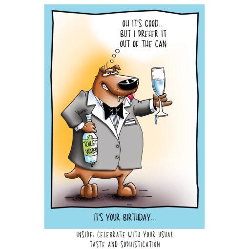 Dog Drinking Toilet Water Funny Birthday Card