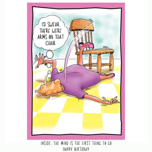 Falling Off Chair Funny Birthday Card